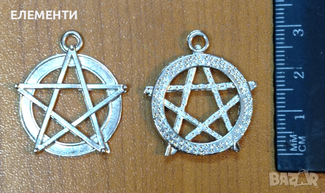 Метален Елемент - ПЕНТАГРАМ, снимка 2 - Колиета, медальони, синджири - 36292789
