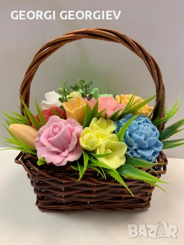 цветя изработени с глицеринов ароматен сапун и Българска роза , снимка 13 - Изкуствени цветя - 53463345