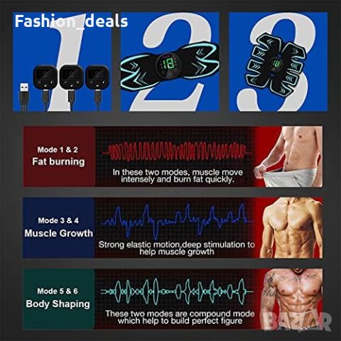 Нов Стимулатор Тренажор за коремни мускули ръце крака Фитнес Тренировка Спорт, снимка 2 - Други спортове - 41801546