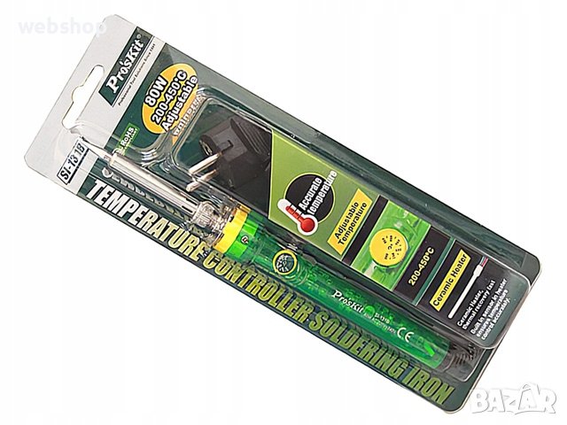 Качествен Поялник Proskit , керамичен нагревател, регулируем, 220VAC, 80W, снимка 4 - Поялници и запояване - 38768609