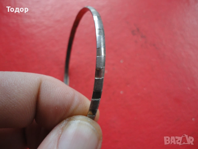 Страхотна твърда сребърна гривна 2, снимка 8 - Гривни - 53323284