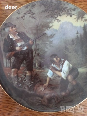 Порцеланова чиния с ловен сюжет, снимка 5 - Колекции - 41504814