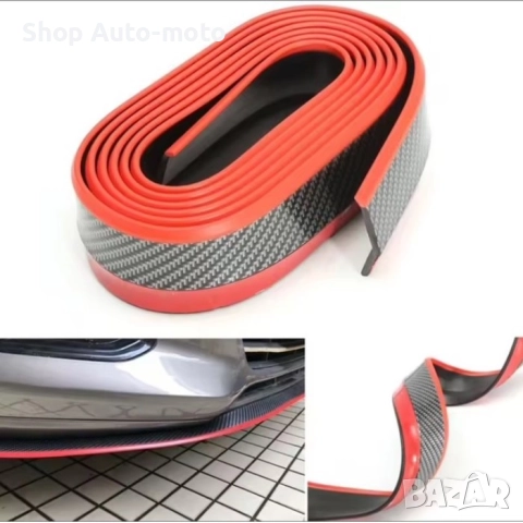 Спойлер за броня Automat - черен карбон - червена лента