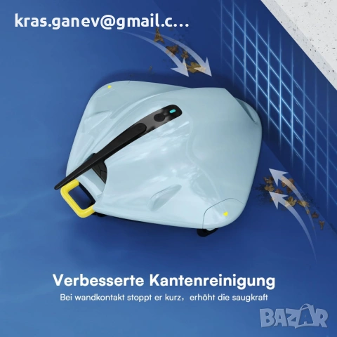 Безжична прахосмукачка за басейн Pool Robot с батерия 40 W, снимка 6 - Прахосмукачки - 53750475