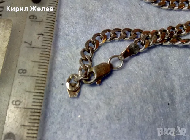 СТАР СТИЛЕН СРЕБЪРЕН ЛАНЕЦ СИНДЖИР СРЕБРО 925 КЛАСИЧЕСКА ПЛЕТКА РЪЧНА БИЖУТЕРСКА РАБОТА 47515, снимка 6 - Колиета, медальони, синджири - 48480904