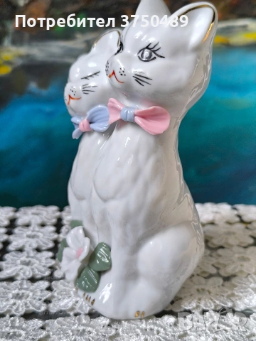 порцеланова фигурка на котета., снимка 2 - Антикварни и старинни предмети - 53765113