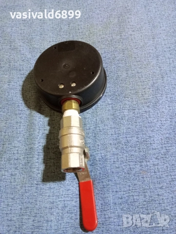 Манометър със спирателен кран комплект , снимка 4 - Други машини и части - 53650585