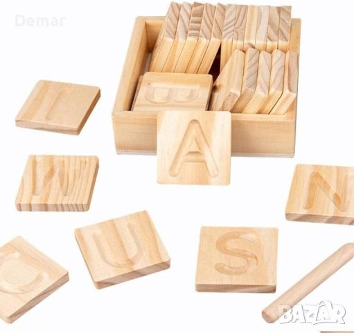 Дървена двустранна дъска за проследяване на азбука , снимка 4 - Образователни игри - 41936728