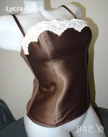 75В лъскав кафяв сатенен корсет , снимка 13 - Корсети, бюстиета, топове - 42488683