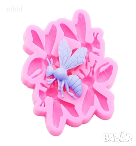 4 Пчела Пчели оса стършел силиков молд форма фондан шоколад декор торта украса, снимка 2 - Форми - 51673006