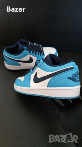 Нови Оригинални Маратонки Nike Air Jordan 1 Low unc Обувки Размер 42 и 43 номер сини бели черни blue, снимка 14 - Маратонки - 39180705