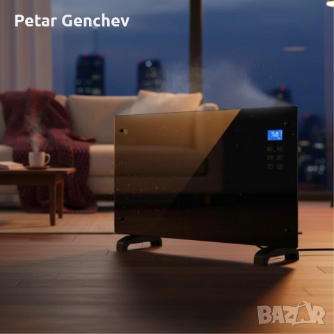 Електрически конвектор Heltes 2000W – Стилен и ефективен отоплителен уред с LCD дисплей и седмично п