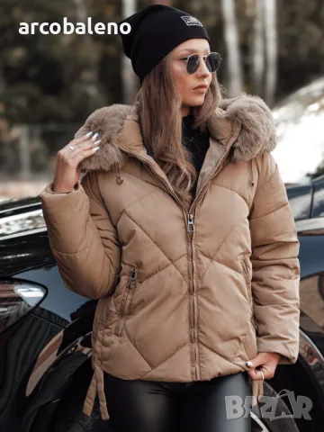 Дамско зимно ватирано яке с качулка MODIVA, 3цвята , снимка 6 - Якета - 48506798