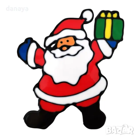 5551 Силиконов коледен стикер за прозорец, 15 см, снимка 2 - Декорация за дома - 48392175