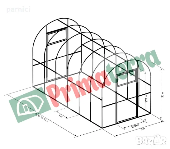 Оранжерии Primaterra Mini и Optima - компактни модели за домашната градина, снимка 3 - Оранжерии - 48957737