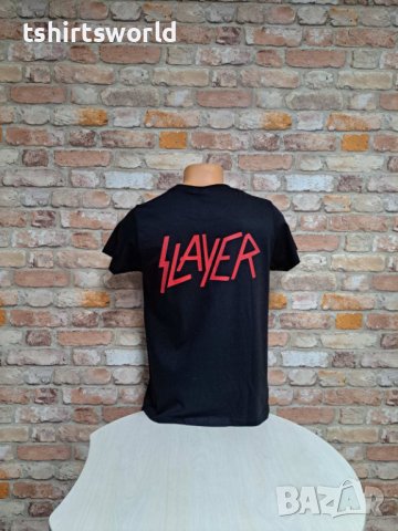 Нова мъжка тениска с дигитален печат на музикалната група Slayer с ГРЪБ, снимка 6 - Тениски - 42648754