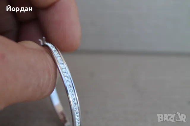 Дамски сребърни обеци с камъни, снимка 5 - Обеци - 50099444