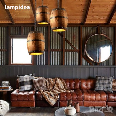 пендел - дървено буре, снимка 6 - Лампи за таван - 44288121