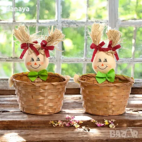 5801 Панер за великденски яйца Момиче с косичка, снимка 3 - Декорация за дома - 49397138