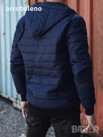 Мъжко преходно ватирано яке с качулка, 2цвята , снимка 10 - Якета - 47724653