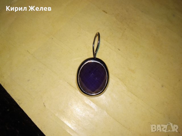 АР ДЕКО СРЕБЪРНА РЕТРО АРТ ОБЕЦА АНГЛИЯ СРЕБРО 925 с ГОЛЯМ ЮВЕЛИРНО ФАСЕТИРАН СИН КАМЪК 36409, снимка 7 - Обеци - 39637887