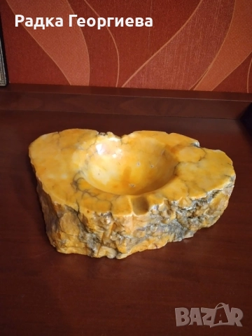 Ретро пепелник- естествен камък, снимка 4 - Антикварни и старинни предмети - 52103598