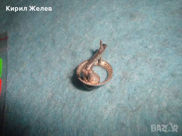 СТАРА ПЕРЛЕНА СРЕБЪРНА АРТ ДЕКО АНГЛИЙСКА ОБЕЦА ОКСИДИРАНО СРЕБРО 925 с НАТУРАЛНА ЧЕРНА ПЕРЛА 25720, снимка 7 - Обеци - 35817405