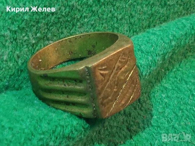 Пръстен стар бронзов ОРНАМЕНТИРАН РЪЧНА МАЙСТОРСКА ИЗРАБОТКА 21836, снимка 2 - Антикварни и старинни предмети - 33369708