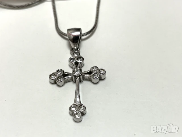 Сребърен Накит: Синджир с Кръст (проба 925) ITALY-4,175 грама, снимка 3 - Колиета, медальони, синджири - 51339902