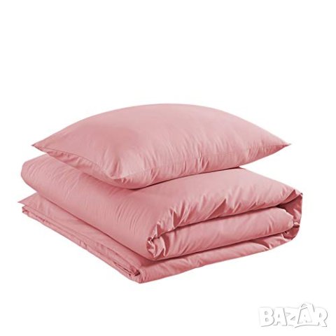 Amazon Basics - Комплект завивки, Лек памук, 225 x 220 см / 50 x 80 см, Нежно розово