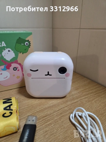 Чисто нов детски цифров фотоапарат с функция за незабавен печат и комплект за творчество. , снимка 2 - Друга електроника - 53697124