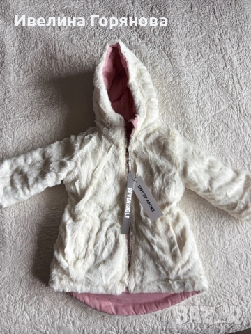 Двулицево детско зимно яке DKNY Jeans, нов внос, р-р 86-92см. , снимка 2 - Бебешки якета и елеци - 52792806