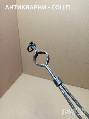 Соц Стар Ръчно Кован Дилав Маша За огнища Камини Барбекюта. , снимка 5 - Антикварни и старинни предмети - 52595495