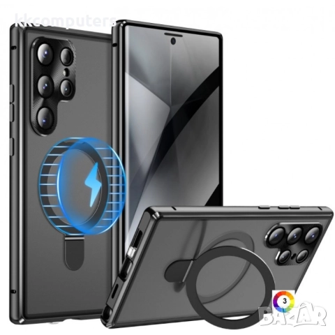 Samsung Galaxy S24 Ultra 5G MagSafe Magnetic Privacy Frosted Tempered Glass Holder Удароустойчив Кал