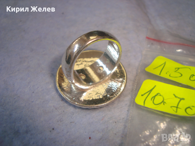 ПОСРЕБРЕН АРТ ДЕКО КРАСИВ СТИЛЕН ПРЪСТЕН с АПЛИКИРАНА ЕСТЕСТВЕНА КОЖА 6613, снимка 6 - Пръстени - 36380896