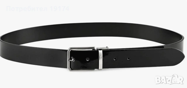 Лачен Колан от естествена кожа с метална тока MONNI Milano, снимка 3 - Колани - 53815806