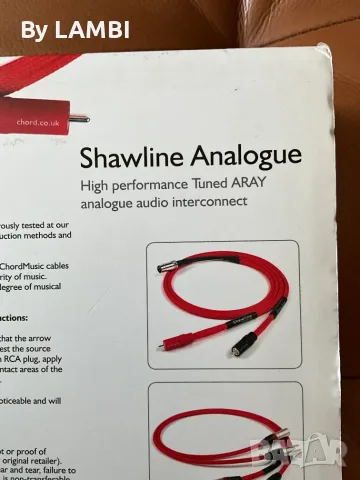 The Chord Company Shawline Tuned ARAY Analog RCA 1m., снимка 7 - Други - 56270955