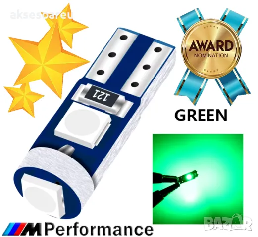 10 бр. малки габаритни крушки за арматурно табло T5 3SMD LED супер ярък 3030 LED за вътрешно осветле, снимка 9 - Аксесоари и консумативи - 47790008