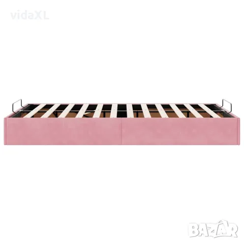 vidaXL Османска рамка за легло без матрак, розова, 120x200 см, кадифе, снимка 8 - Спални и легла - 56146969