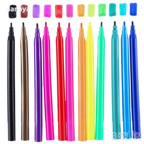 3835 Комплект флумастери с картинка Paw Patrol, 12 цвята, снимка 4 - Ученически пособия, канцеларски материали - 41404505