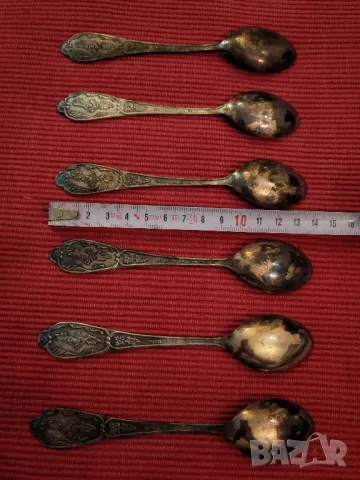 Винтидж посребрени лъжички за чай, СССР. , снимка 13 - Антикварни и старинни предмети - 49750231