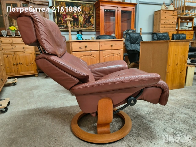 3979 Relax кресло от естествена кожа с повдигаща се облегалка за глава , снимка 2 - Дивани и мека мебел - 53297684