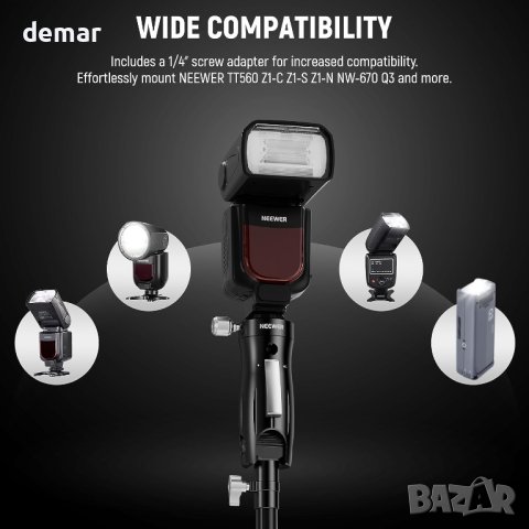 Стойка за светкавица NEEWER Cold Shoe, снимка 7 - Чанти, стативи, аксесоари - 42009810