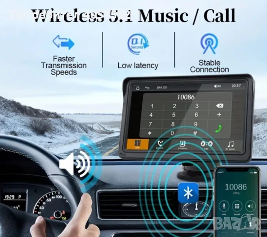 Универсален Apple Carplay / Android Auto 7 инча, снимка 2 - Аксесоари и консумативи - 51203958