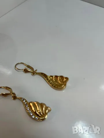 Златни обеци с циркони , снимка 4 - Обеци - 47271774