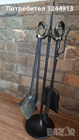 Красив комплект за камина от ковано желязо пет части , снимка 6 - Други стоки за дома - 53618576