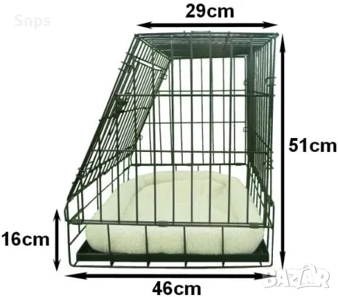 Сгъваема клетка за кучета с метална табла и постелка за кучета 60х40х51, снимка 2 - За кучета - 48512824