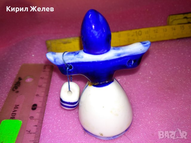СТАРА ХОЛАНДСКА ПОРЦЕЛАНОВА РИСУВАНА ТРАДИЦИОННА ФИГУРКА АРТ СУВЕНИР НИДЕРЛАНДИЯ 42908, снимка 3 - Статуетки - 44184586