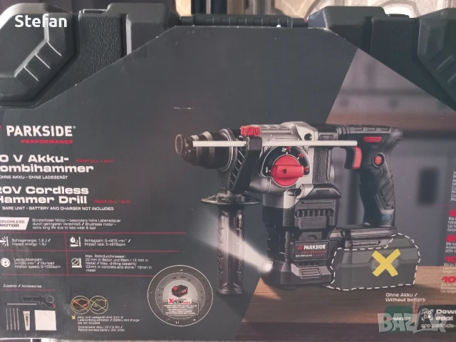 Акумулаторни Безчеткови Перфоратори PARKSIDE, снимка 2 - Бормашини - 51336126