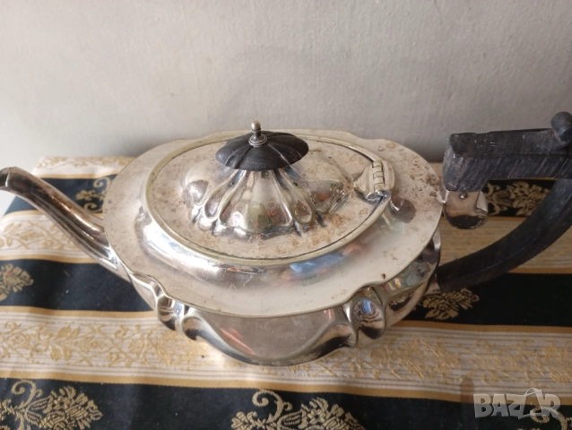 Посребрена кана за кафе,чай арт деко, снимка 2 - Други ценни предмети - 52533336